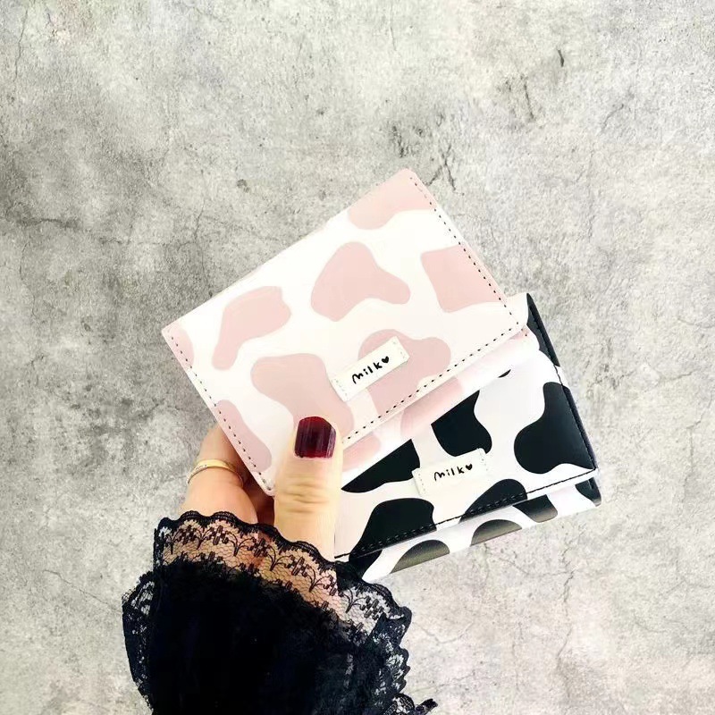 Cute Style Square Shape Women's Spring&summer Pu Leather Cartoon Cute Square Lock Clasp Small Wallet