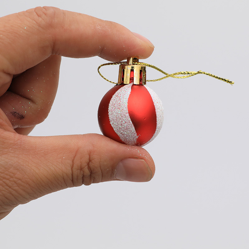 3 センチメートル塗装クリスマスボールクリスマス装飾クリスマスツリーギフト装飾ミニ 24 PVC 箱入りクリスマスギフト|undefined