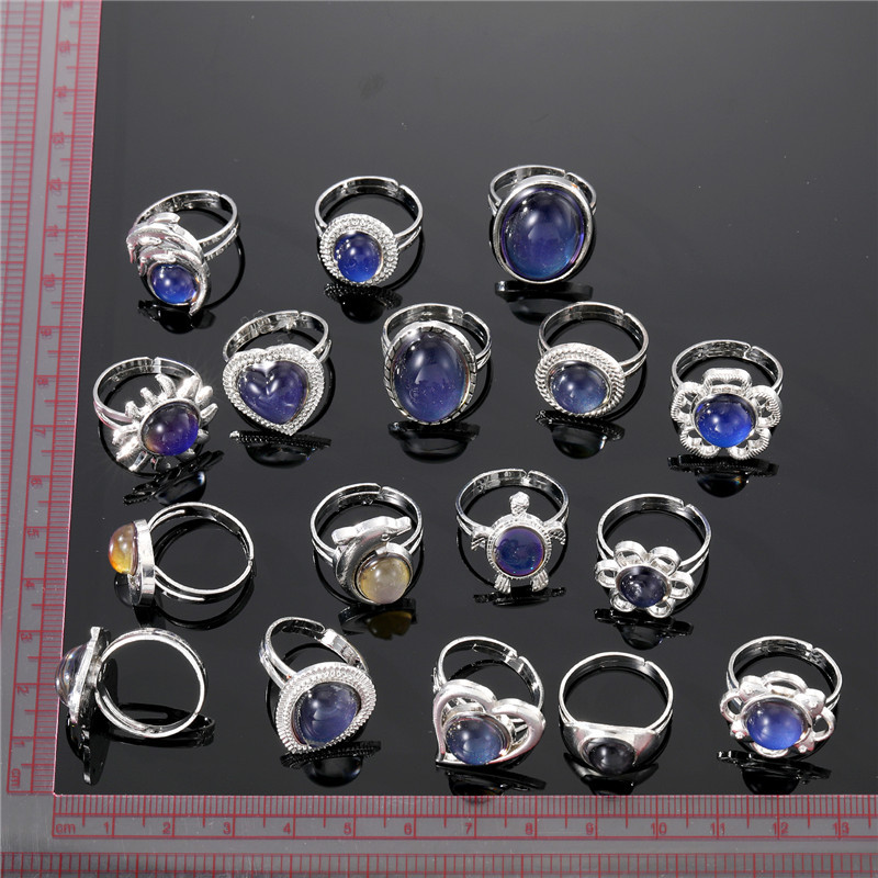 Fashion Heart Shape Stainless Steel Inlay Artificial Gemstones Open Ring 1 Piece