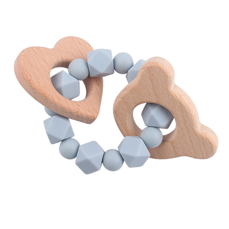 Nuevos artículos para bebés dibujos animados cabeza de haya creativo bebé silicona mordiendo dientes molares pulsera de goma de diente