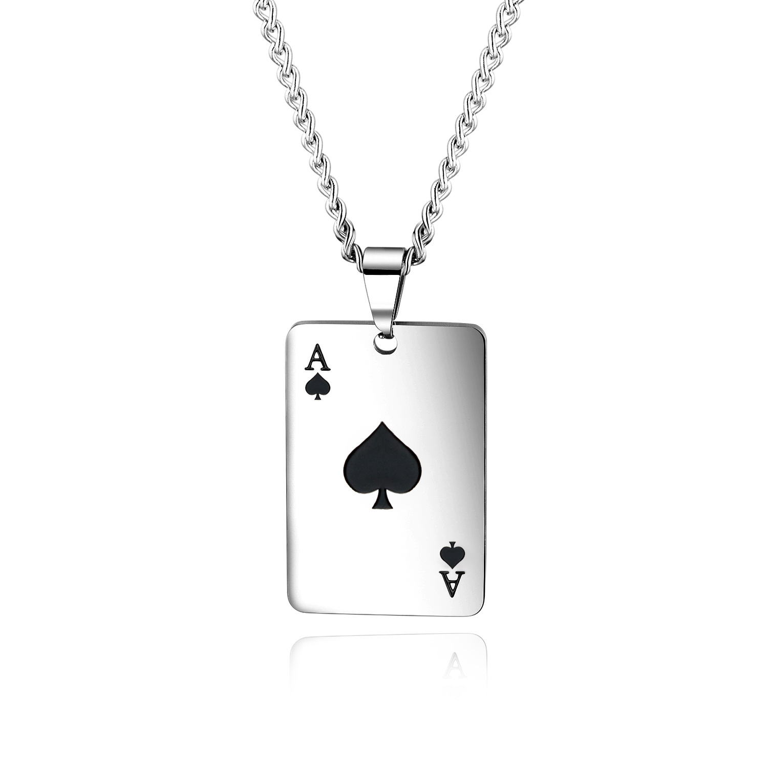 European and American Cross-Border Jewelry Wholesale Fashion Trendy Hip-Hop Titanium Steel Necklace for Women Simple Heart Stainless Steel Pendant Jewelry