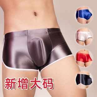 Desire Temptation Underwear European and American High Elasticity Silky Trendy Youth Sports Fitness Bodybuilding Campus Men's Boxer Home Shorts