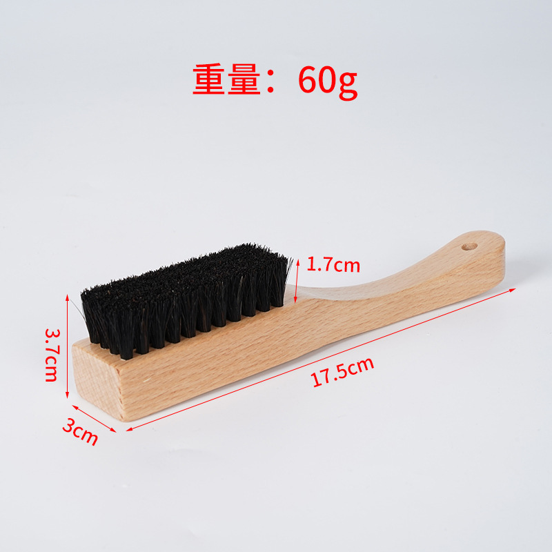 Cepillo de Zapatos de Pelo de Caballo de Madera de Haya, Descontaminación y Cuidado, para Calzado y Ropa
