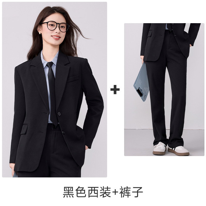 2025秋冬新款灰色西装外套女职业装大学生面试正装高级感西服套装|undefined