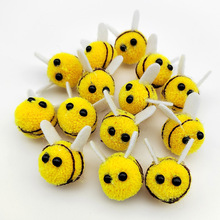 小蜜蜂毛球球diy发饰服饰配件卡通饰品发夹辅料装饰批发毛线球