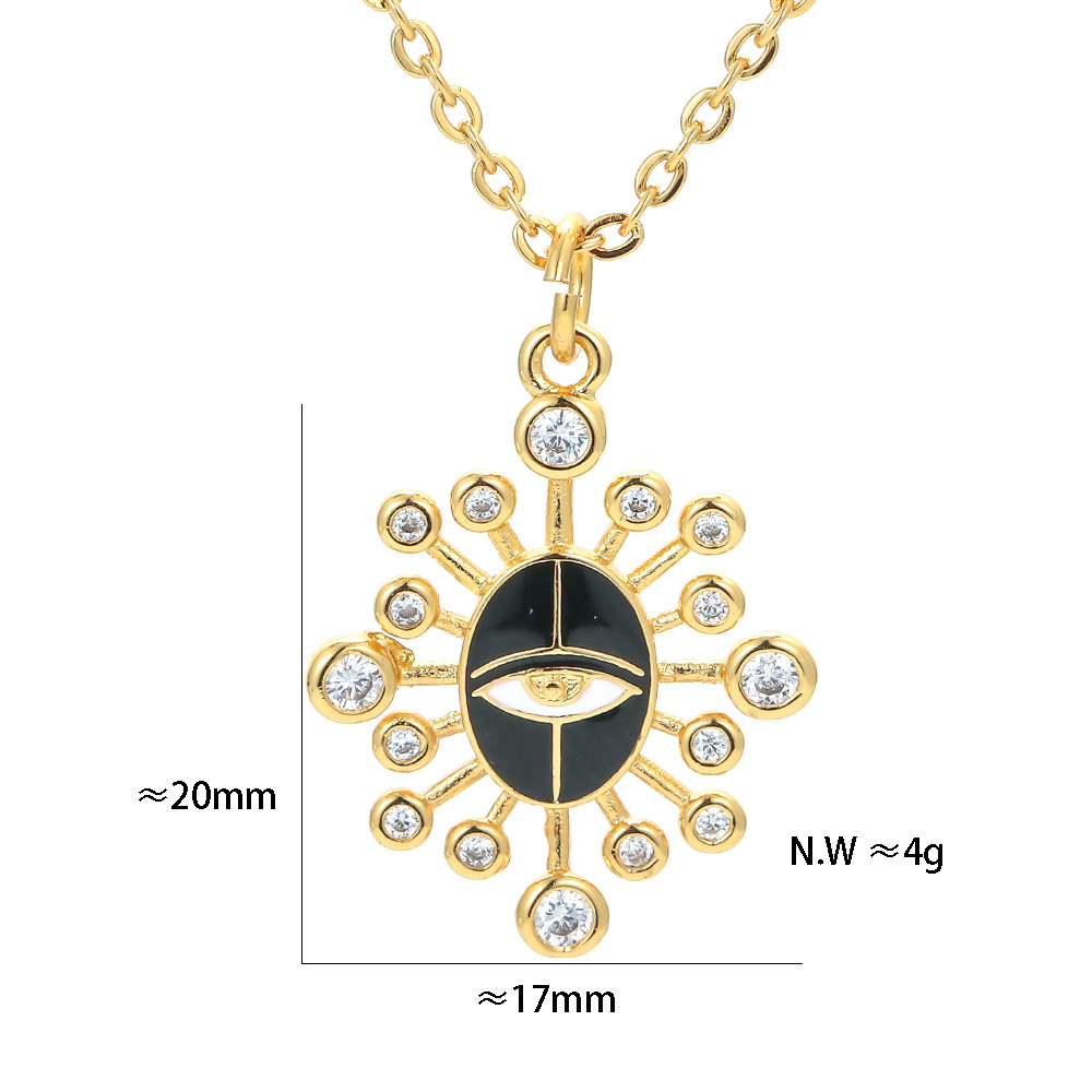 Exaggerated Devil's Eye Pendant Necklace Geometric Zircon Clavicle Chain display picture 5