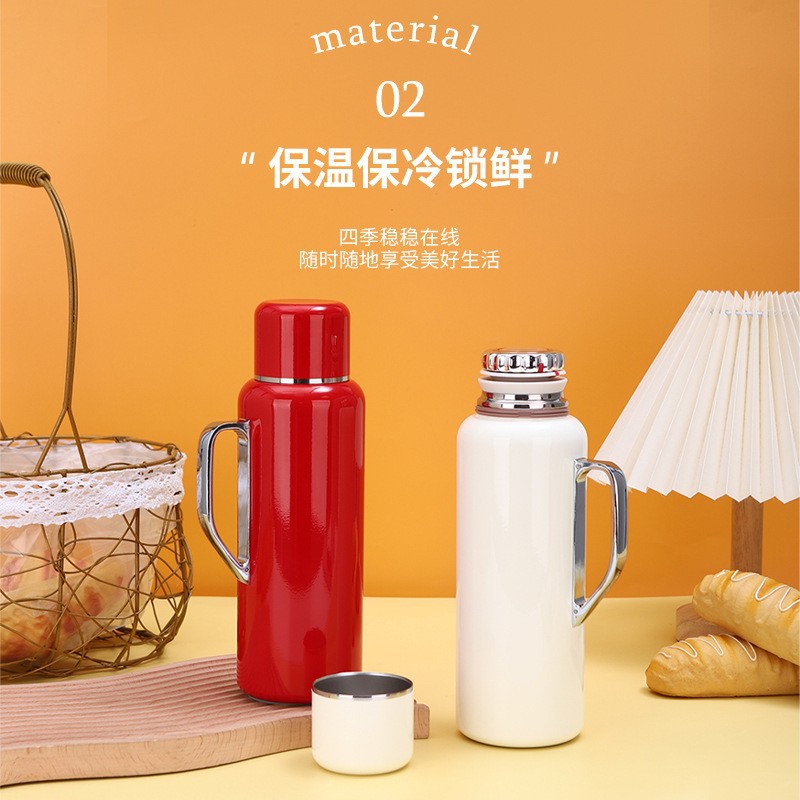 Intelligent Temperature Display Mechanical Heat Preservation Pot High Color Value 316 Stainless Steel Handle Water Cup Classic Home Office Stew Teapot