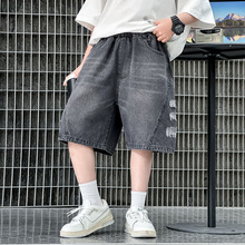 男童破洞牛仔裤夏季时髦短裤2025新款大童宽松五分裤百搭中裤外贸