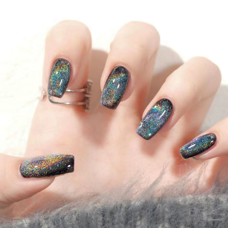 Foreign Trade Rainbow Cat Eye Nail Patches European and American Wearable Nail Patches Removable Finished Products Manufacturer Wholesale Foreign Trade Rainbow Cat Eye Nail Patches European and American Wearable Nail Patches Removable Finished Products Manufacturer Wholesale