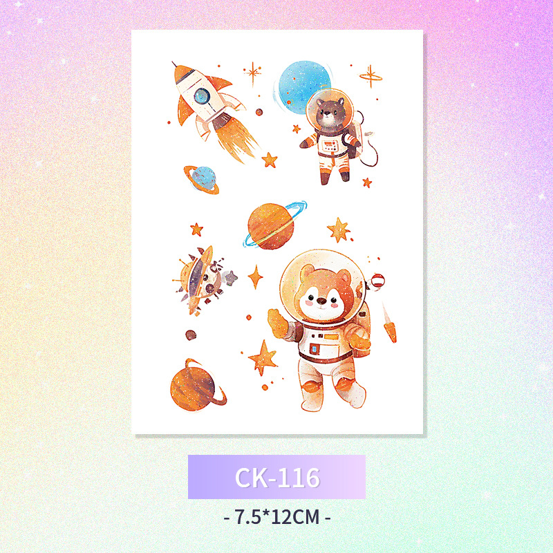 Glitter mariposa cara pegatinas tatuaje pegatinas hadas lavable impermeable de larga duración lindo unicornio ciervo Luna Estrella Planeta