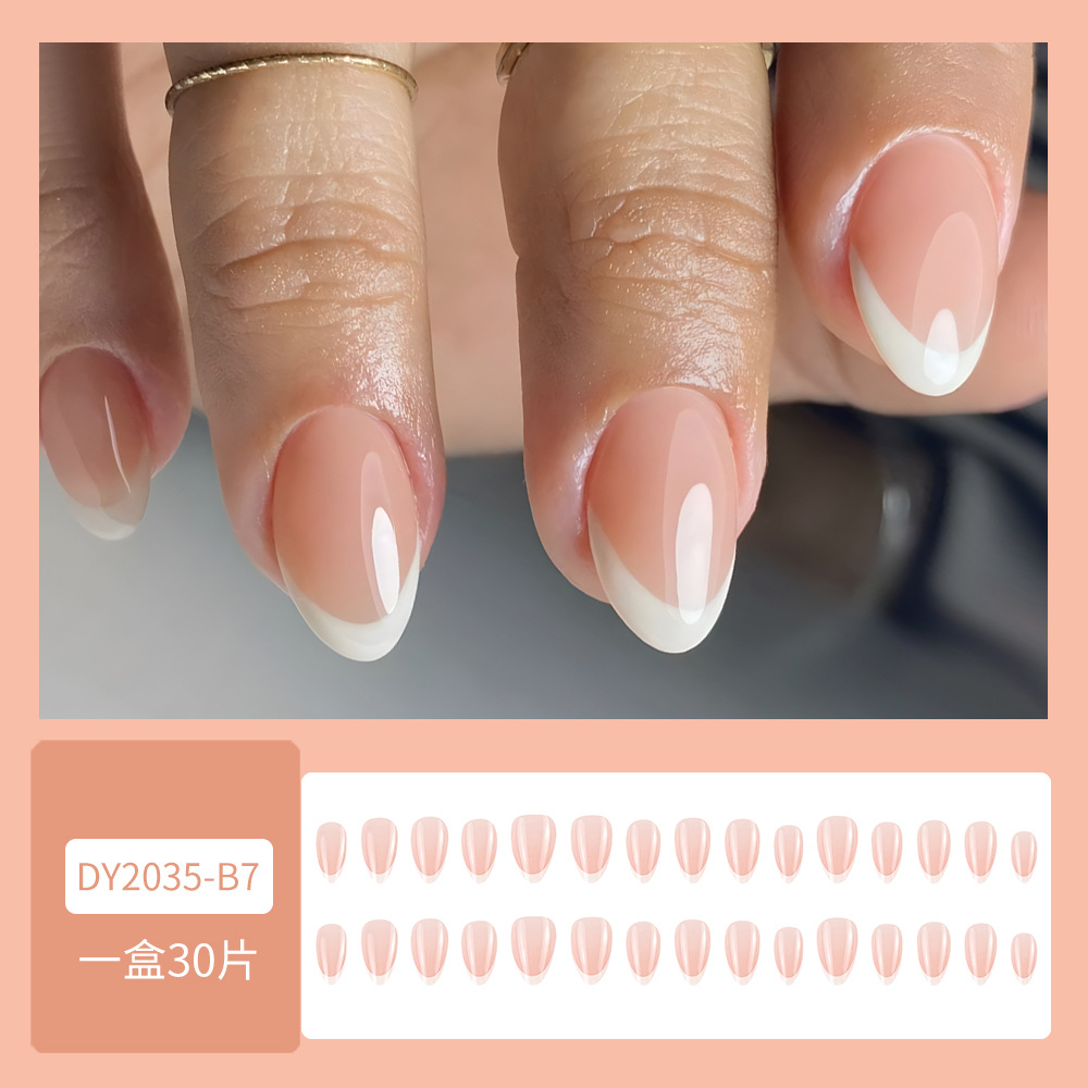 Puntas de uñas postizas de estilo europeo y americano, piezas de uñas desmontables de longitud media, uñas usables, puntas de uñas puras y elegantes.