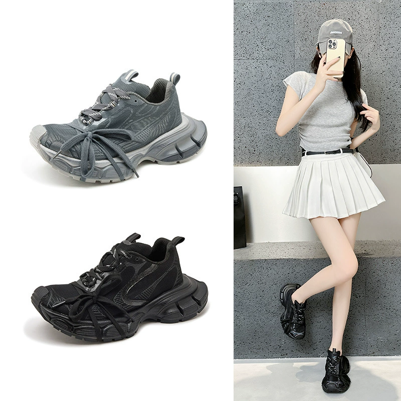 Подиальная модель старая обувь папы женский 2024 летний новый ретро дышащий толстый дно увеличен