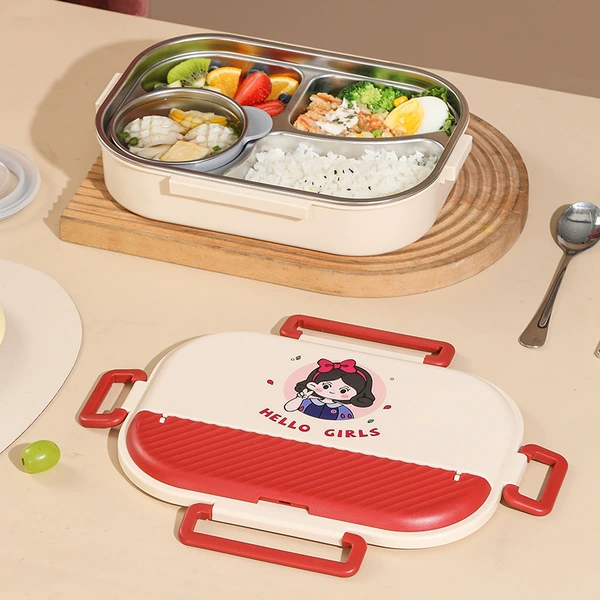 Girl (medium size 4 compartments) + chopsticks + soup bowl