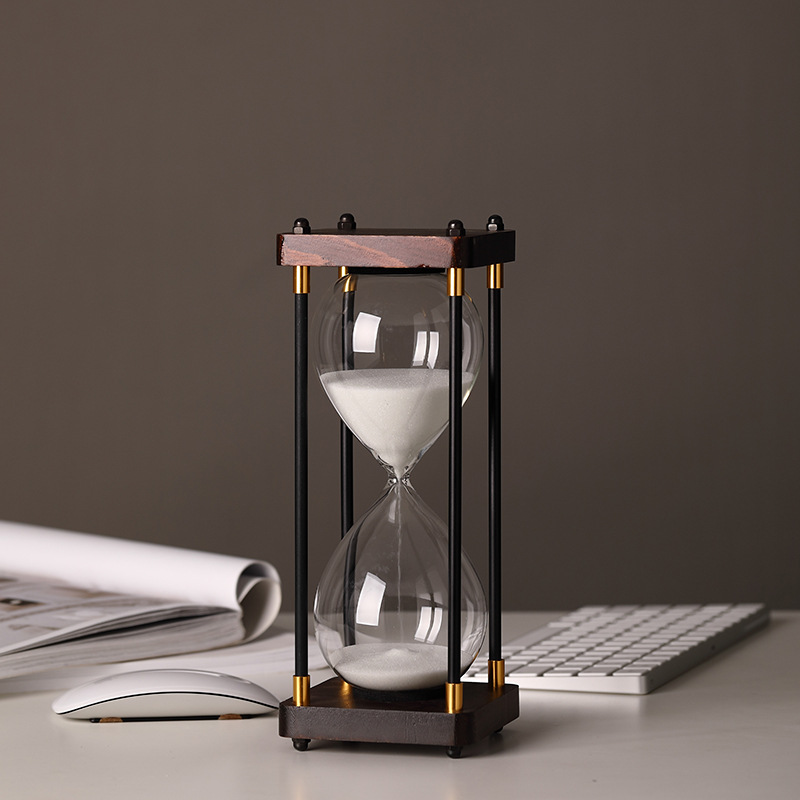 Classic Wooden Hourglass Timer For Home And Office Decoration_voghion.com