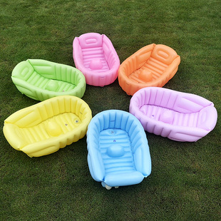 In stock baby inflatable bath tub press tub large thickened baby swimming basin portable travel
