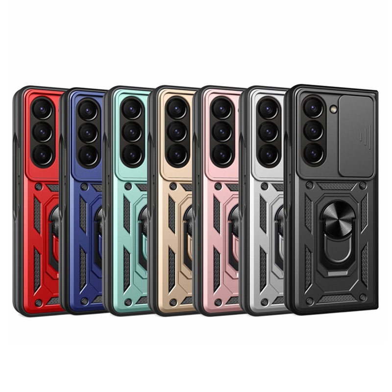 Protective Phone Case For Samsung Z Fold With Finger Ring Bracket_voghion.com
