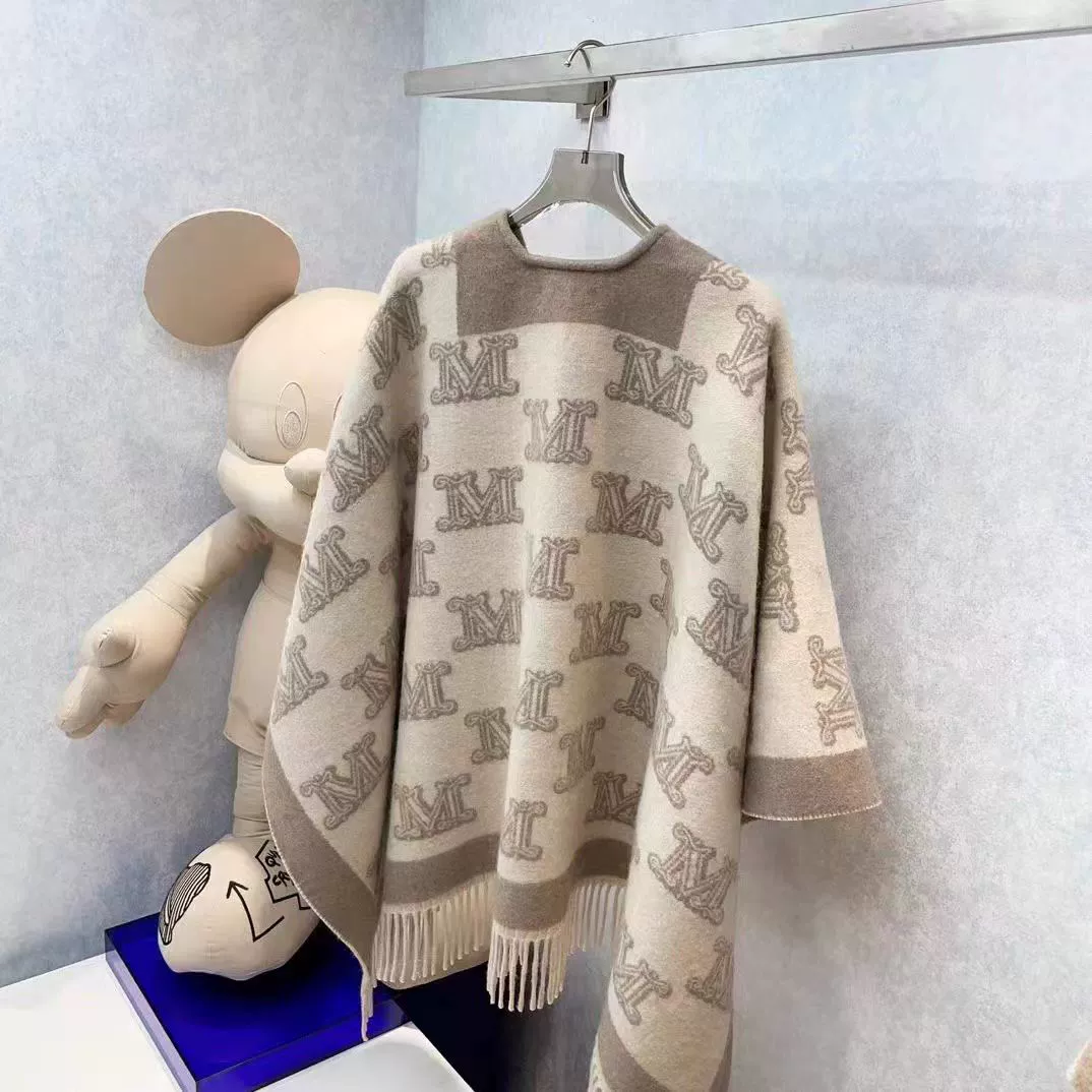 М-дом двухсторонний жаккардовый шерстяной плащ из баранины