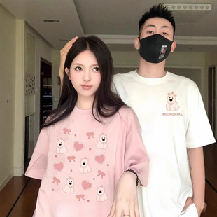 Summer Pure Cotton Short-Sleeved T-Shirt Couple Wear Lazy Style Loose Niche Design Tops for Men and Women Student Trendy Class Uniforms