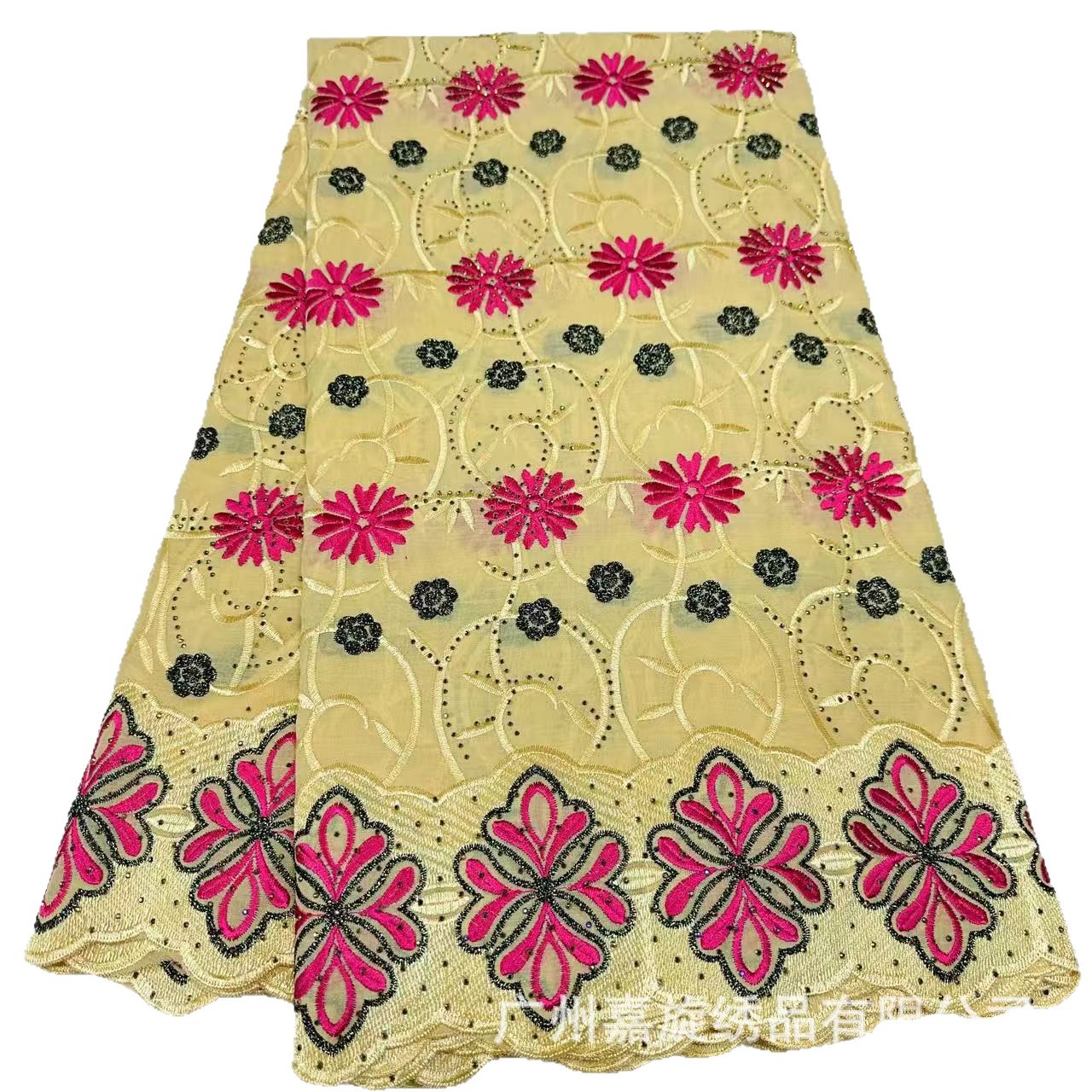 Tejido nigeriano soluble en agua flor floral suizo vestido de tela de encaje nigeriano tela de encaje image 6