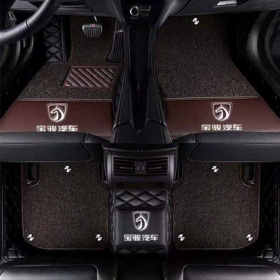 Modelə uyğun ayaqaltı mats, Baojun 310w 530 560 - baojun-310-with-car-logo-double-layer-black-brown