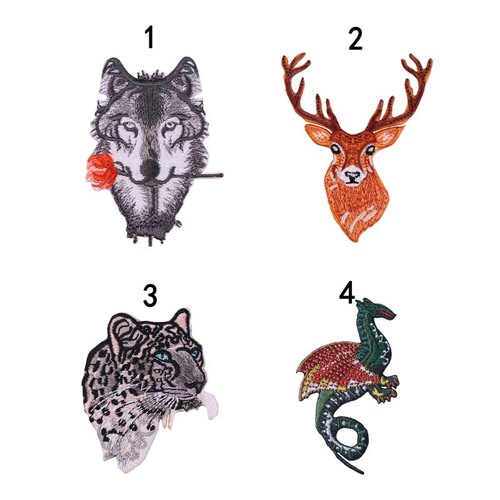 Yixiu embroidery cloth patch computer embroidery chapter boutique DIY burnt edge rose wolf clothes decorative patch patch patch cloth