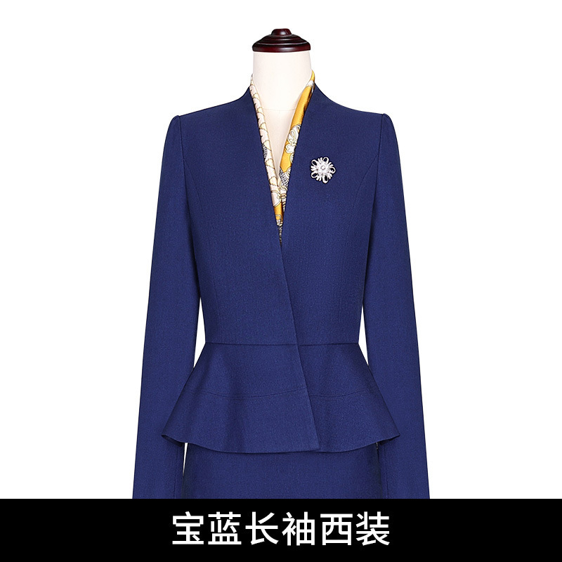 职业女裙套装米白色高端西装外套女西服时尚酒店经理美容师工作服|undefined