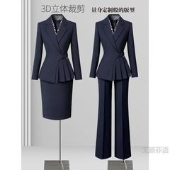 职业西装套装女高级感通勤时尚气质收腰珠宝店酒店经理高端工作服