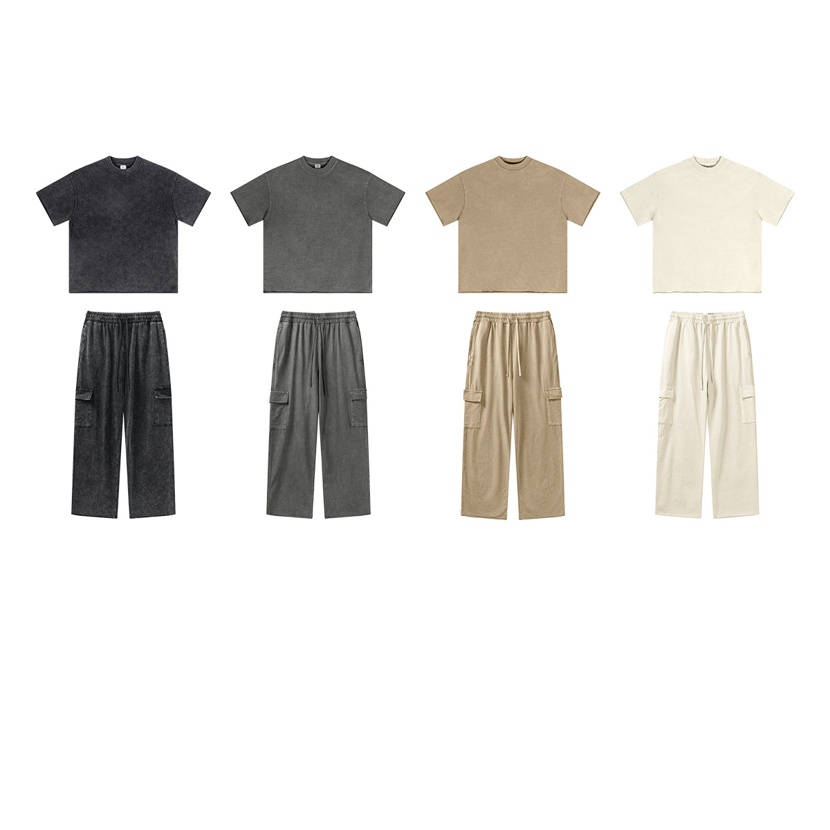 Ropa para Hombre BE, Primavera/Verano 2025, Nuevo Estilo Vintage Lavado, Traje Holgado Juvenil de Algodón Puro, Marca de Moda para Hombre, Verano image 6