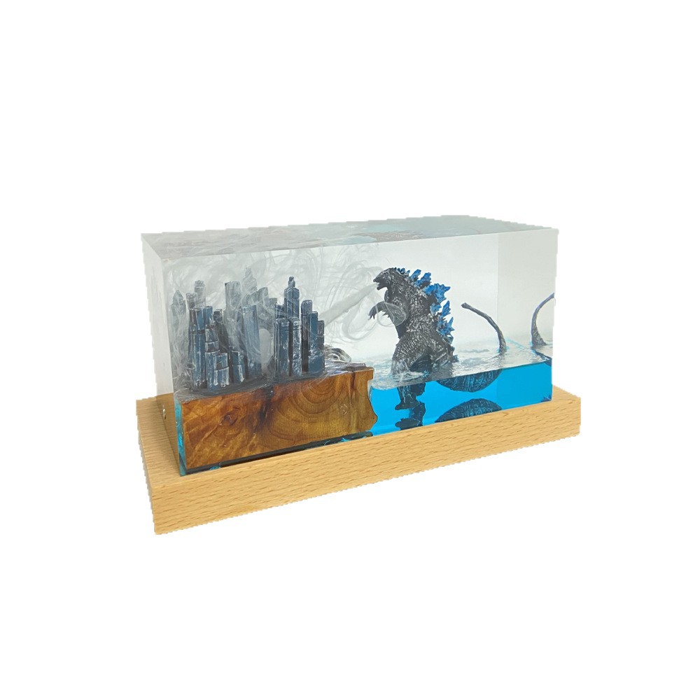 Adornos transfronterizos de resina de alta gama Accesorios para el hogar Godzilla destruye la atmósfera de la ciudad
