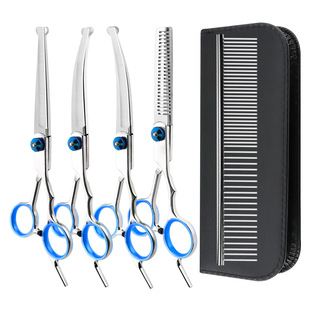 6-inch baby head galvanized oblique tail split Scissors barber scissors hairdressing tools thinning scissors pet beauty scissors