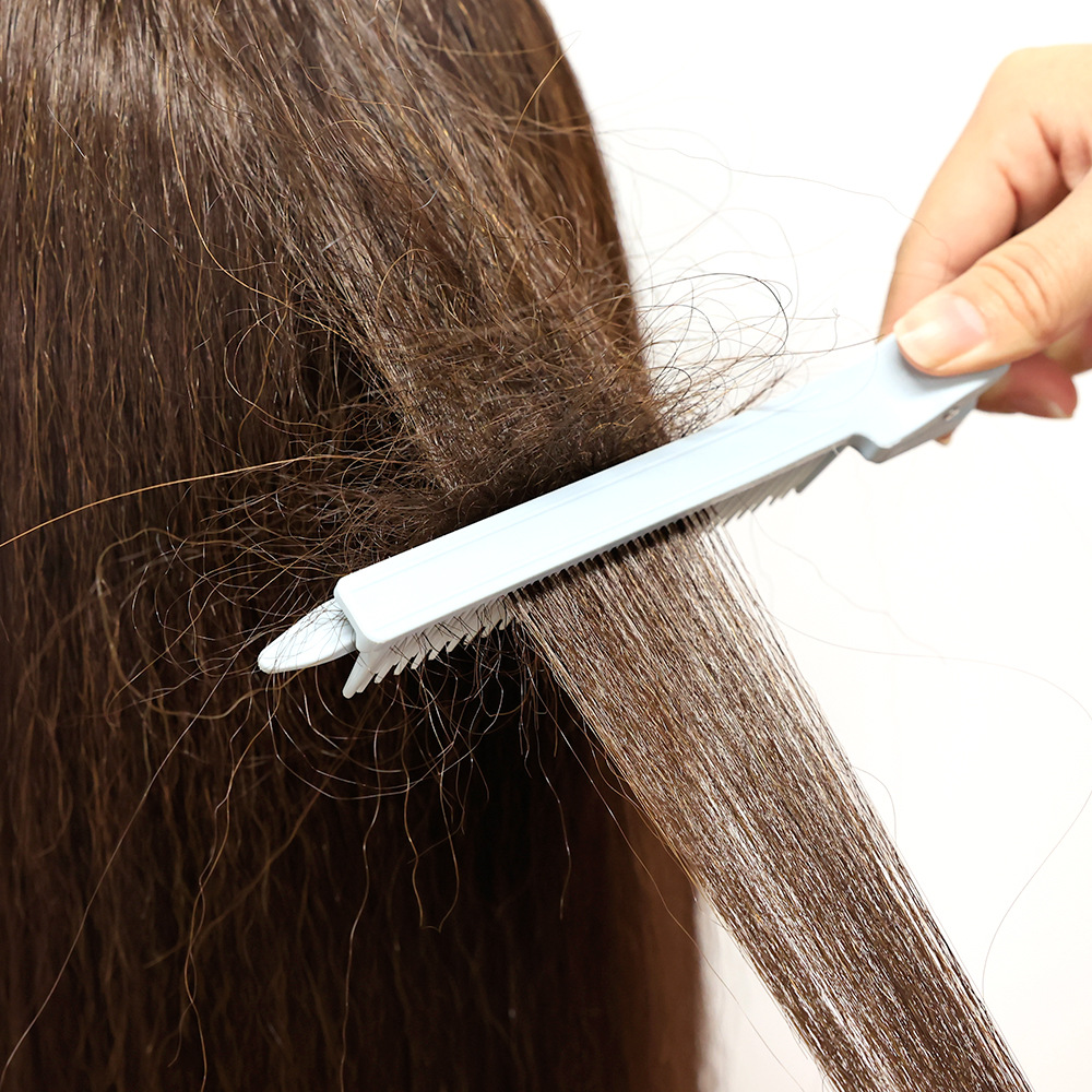 Cross-border Venta caliente multi-función de pinza de pelo teñido peine de peluquería de corte de pelo de la partición de corte de pelo de plástico punta de cola peine