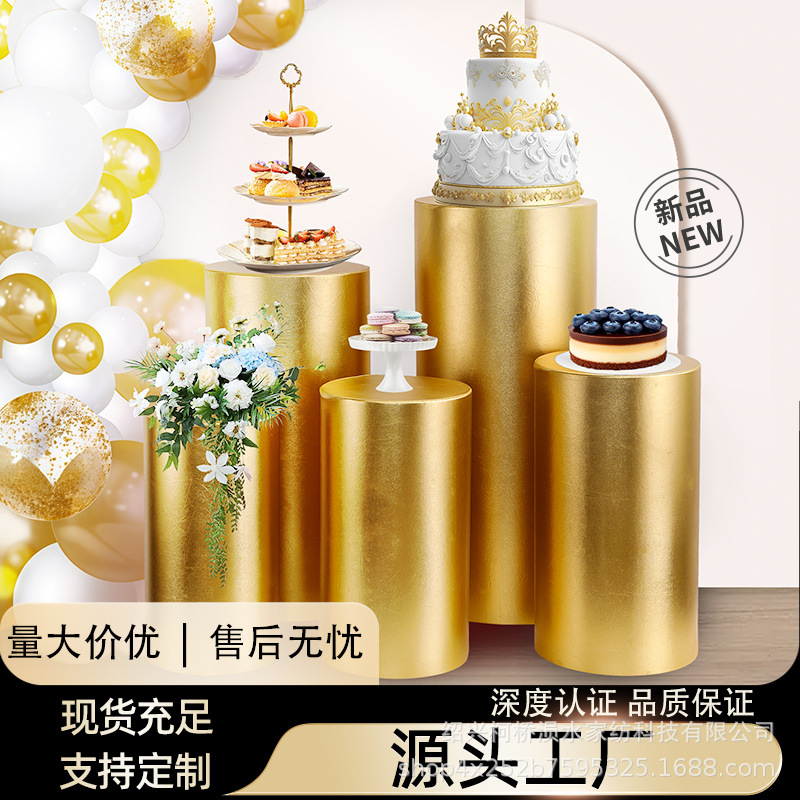 Wholesale Ins Cylindrical Barrel Cloth Cover Hotel Wedding Party Iron Dessert Table Cover Cake Accessible Luxury Dessert Table Cover Cloth