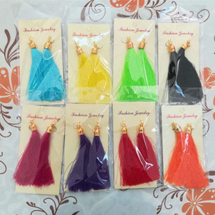 Tassel earrings Latin dance girls without ear holes Tassel earrings Latin long tassel children's South Korea jewelry