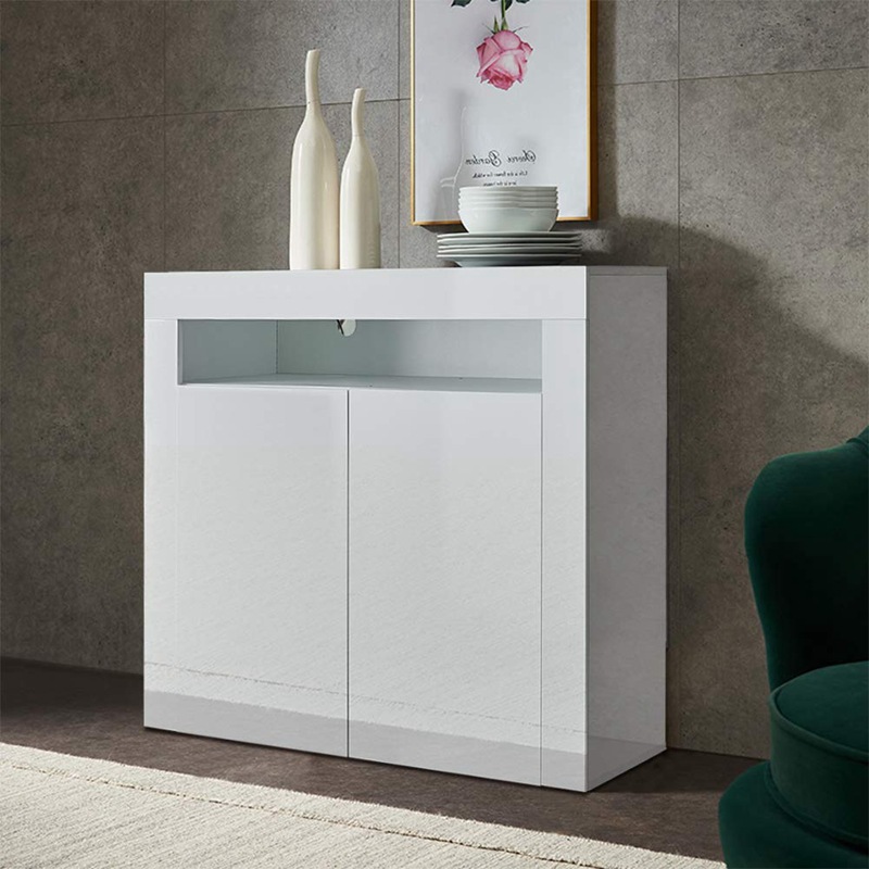 Moderno minimalista aparador gabinete cocina hogar pared-lado pequeño gabinete de almacenamiento con gabinete de aparador de luz