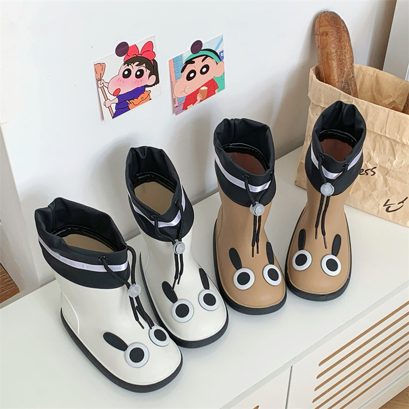 Cartoon Children's Rain Boots for Boys and Girls, Non-Slip Water Shoes, Medium and Large Children's Water Boots, Students' Outdoor Wear-Resistant Waterproof Shoes