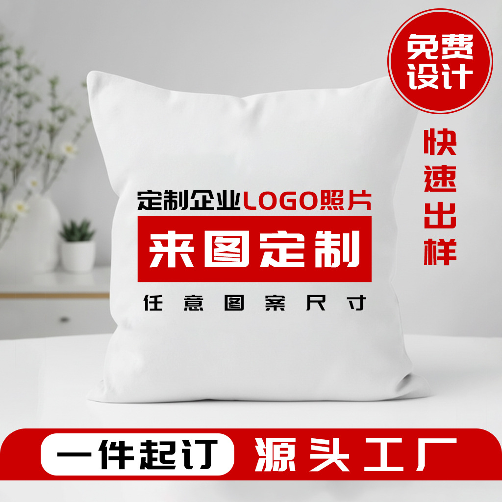 Almohadas personalizadas con logotipo de dibujos animados, almohadas para sofá DIY, almohadas de regalo personalizadas con foto, pedidos de pequeños lotes.