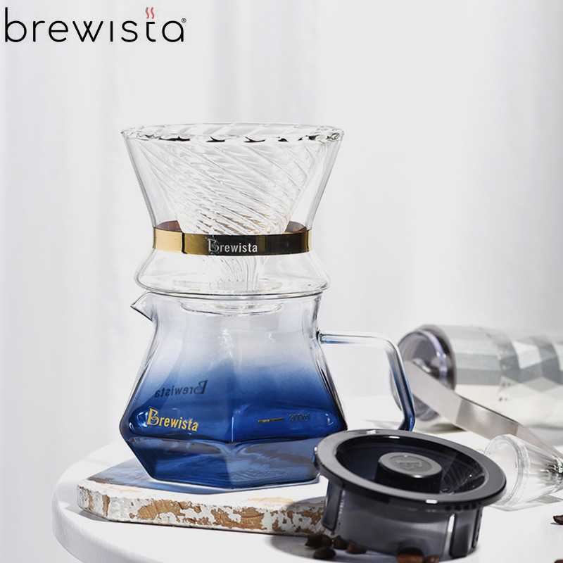 Brewista X Series hand coffee double glass V60 filter Cup hexagonal diamond sharing pot 400ml Brewista X Series hand coffee double glass V60 filter Cup hexagonal diamond sharing pot 400ml