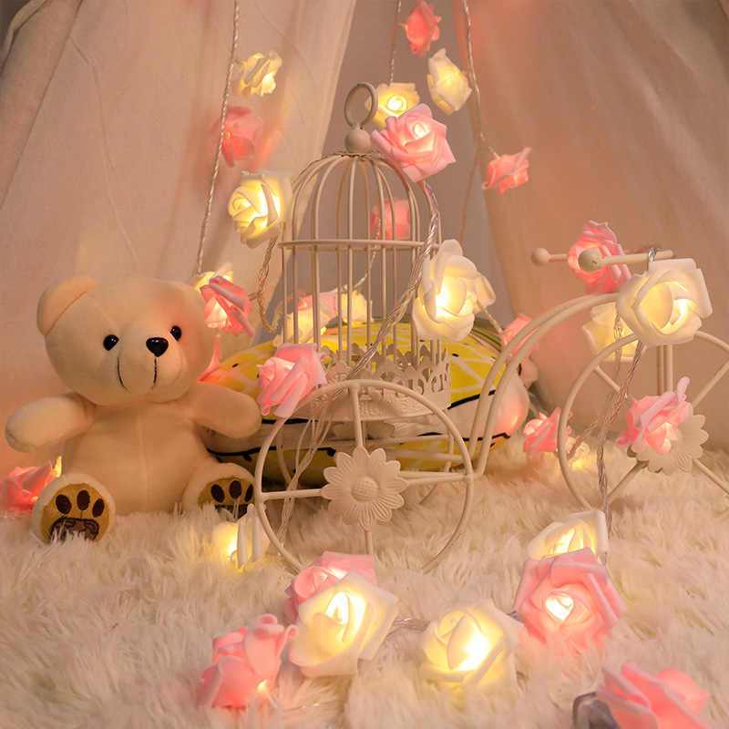 Christmas Valentine's Day Simple Style Rose Pvc Indoor Party String Lights display picture 2