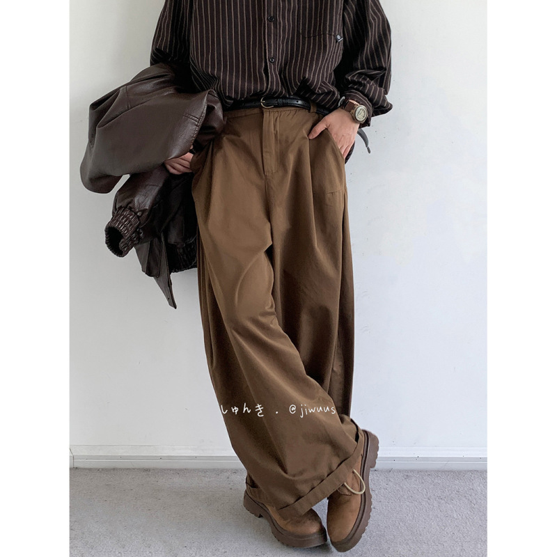 Japanese Style Pants Men's Autumn and Winter Pants Retro High Waist Slimming Straight Leg Wide Leg Pants Loose Casual Long Pants Japanese Style Pants Men's Autumn and Winter Pants Retro High Waist Slimming Straight Leg Wide Leg Pants Loose Casual Long Pants