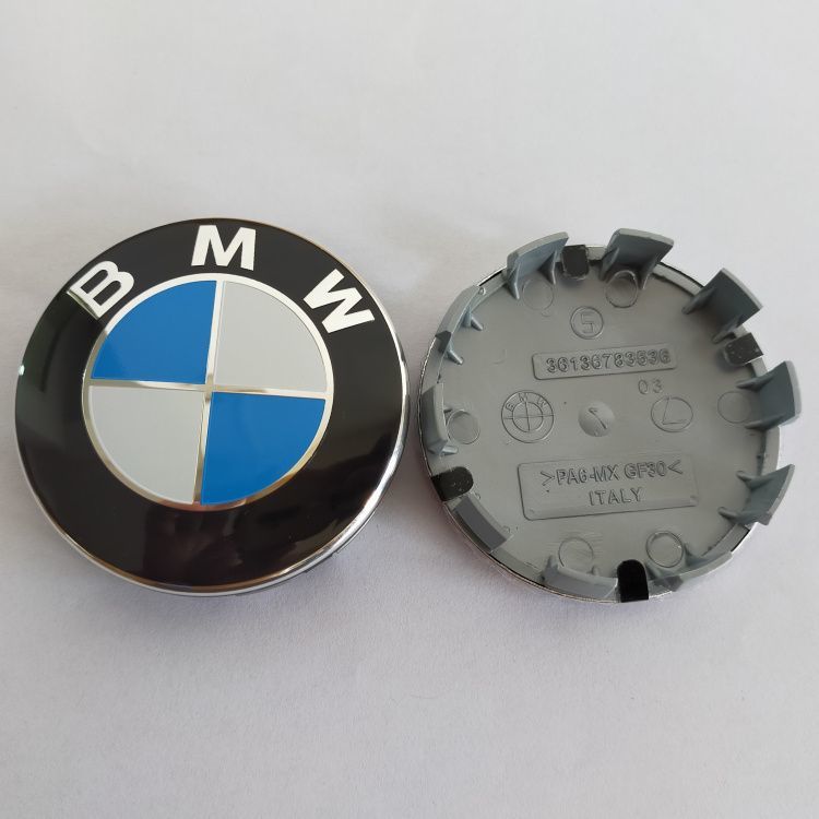 Suitable for BMW car emblems: BMW front hood emblems, blue and white, for 3 Series, 5 Series, X3, X5, and X6 models; BMW rear wheel hub emblems