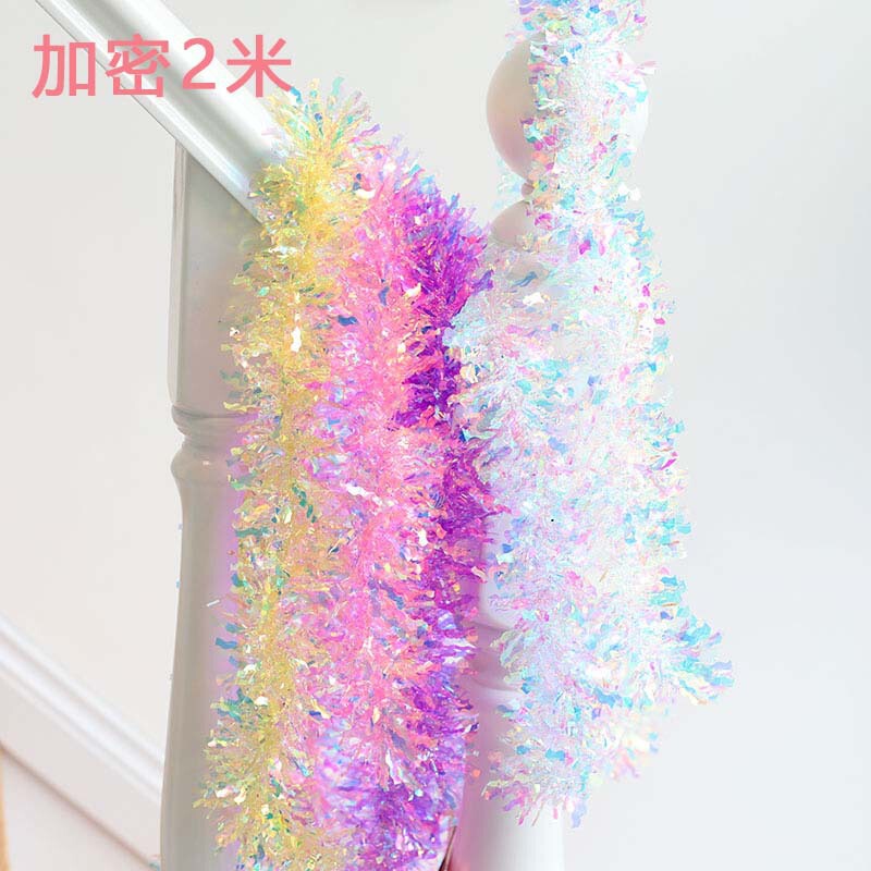 Rainbow Film Christmas Scimitar Colorful Strips Festive Cat Ears Decoration Manicure Aurora Paper Wavy Colorful Strips Rain Silk