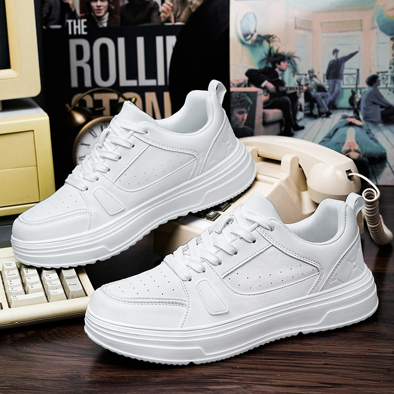 25 primavera y otoño transfronterizos ligeros antideslizantes cómodos zapatos de skate de estilo casual estudiantes pareja adolescente 48 zapatos blancos de tamaño grande