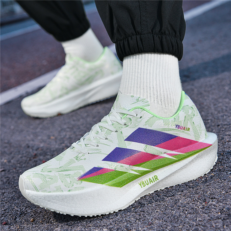 Sports Shoes for Men 2026 Spring Season Youth Students Leather Surface Soft Sole Sports Carbon Plate Lightweight Waterproof Running Shoes