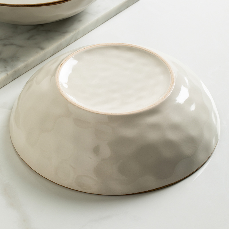 Tacos de 8.5 pulgadas de cigarrillos retrógrados Feng Shui ondulados tazón de ensalada tazón de cerámica personalidad exportación transfronteriza simple cubiertos