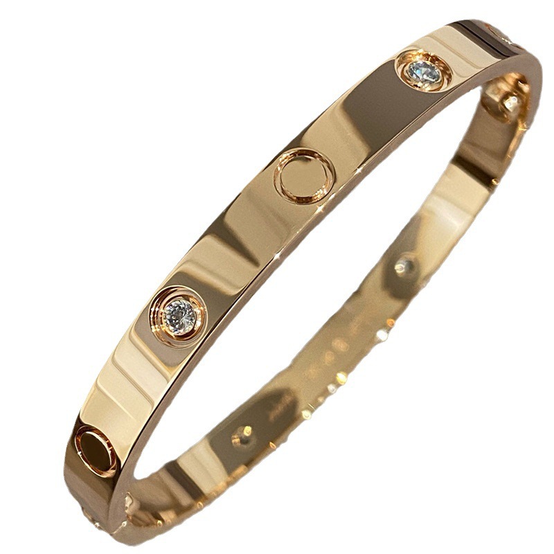Bracelet 1pc high version screwdriver wide version classic five women plated rose gold couple bracelet_voghion.com