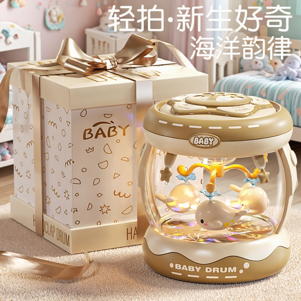 新生幼儿婴儿满月宝宝周岁礼物—岁儿童早教6-个月手鼓玩具