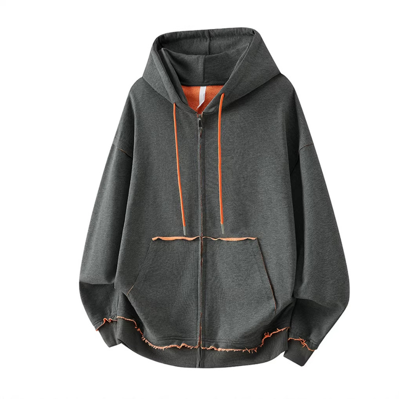 Trendy Versatile Color-Block Heavyweight Zip-Up Hoodie Jacket Two-Tone Hoodie 300g Trendy Versatile Color-Block Heavyweight Zip-Up Hoodie Jacket Two-Tone Hoodie 300g