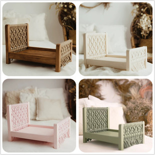 Children's Photography Props Small Bed Photo Studio Photo Phase 100 Days Newborn Small Wooden Bed Full Moon Old Baby Photo Bed