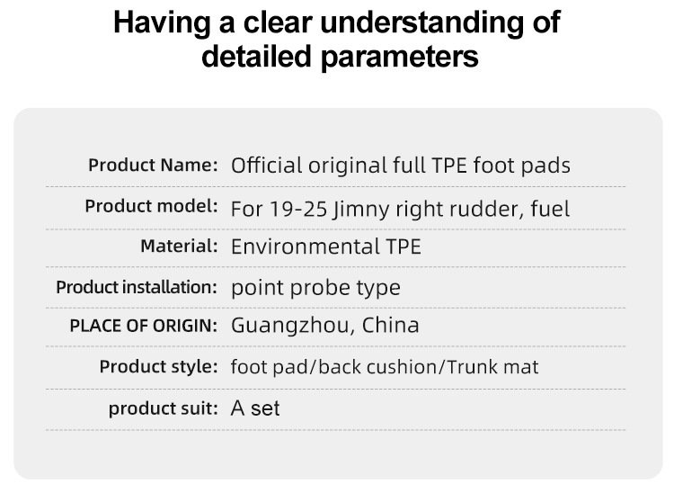 Suitable for 19-25 Suzuki Jimny Jimny Car Floor Mats, Special Car-Specific Environmentally Friendly and Dirt-Resistant Tpe Floor Mats