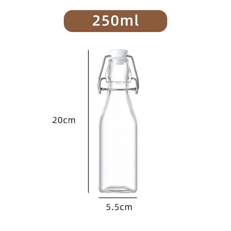 スナップオンガラス酵素ボトルスイングキャップジュースドリンクビールボトル茶色の厚みのある防爆果実酒ボトル 500 ミリリットル|undefined